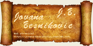 Jovana Besniković vizit kartica
